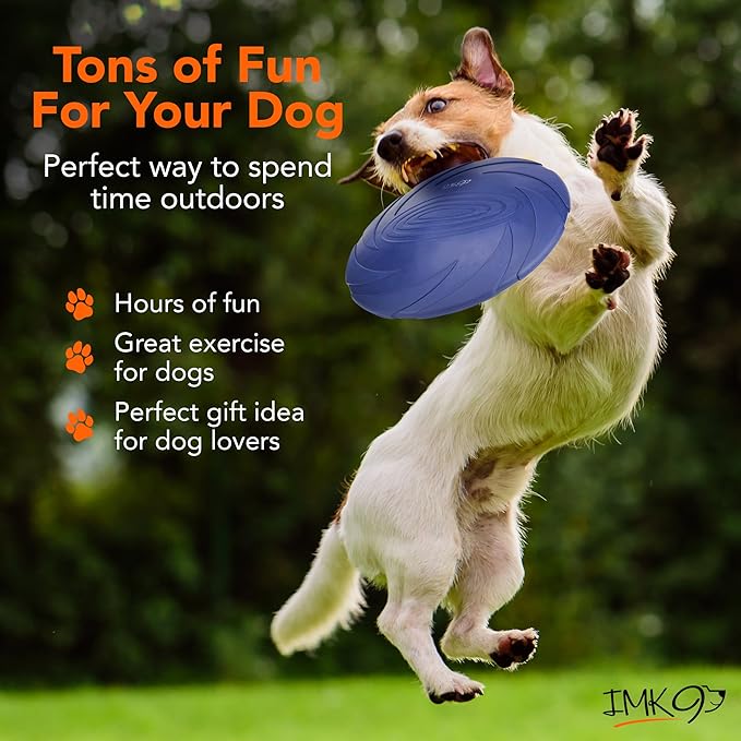 Frisbee Dog Toy - Soft Rubber Dog Frisbee for Large Dogs – Frizbee for Aggressive Play – Heavy Duty Durable Frisby for Pets – Safe, Lightweight, Flying Disc Toy for Training Fetch, Tug of War, Catch