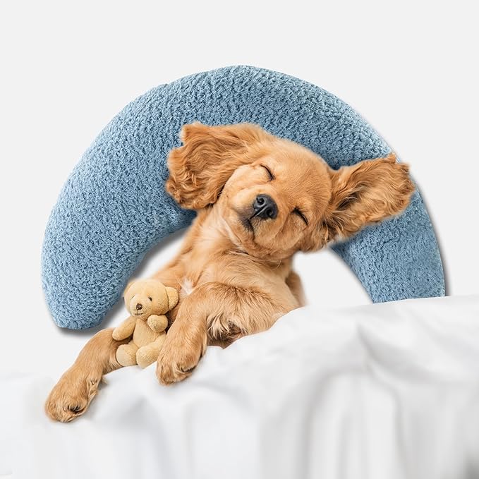 HOMBYS Chewproof Dog Pillow, Calming Toy for Dogs Anxiety Relief, Suitable for Both Crazy Tearers & Tame Dogs, Furry Surface Soft & Comfortable Dog Neck Pillow Improve Sleeping, Machine Washable