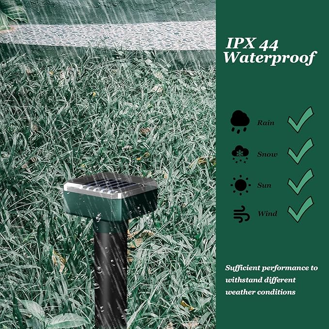 Snake Repellent for Yard,4 PCS Snake Repellent,Snake Repellent for Yard Powerful,Snake Away Repellent for Outdoors,Snake Repellent Pet Safe,Solar Powered,Sonic,Electronic and Waterproof