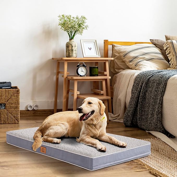 Dog Bed Covers Soft Plush Replacement Washable, Medium Waterproof Dog Bed Cover with Zipper, Pet Bed Cover 30x20x3 Inches, Gray, Cover Only