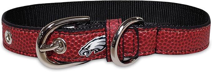 Pets First Tough Leather Pet Collar NFL Philadelphia Eagles Premium Dog Collar, Limited Edition, Size Small. Best & Strongest Heavy-Duty Dog Collar!, Small (12-15"" Long & 0.75"" Wide) (PHL-3081-SM)