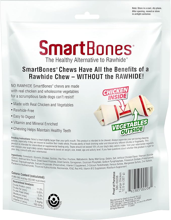 SmartBones Large Chews, Treat Your Dog to a Rawhide-Free Chew Made with Real Meat and Vegetables