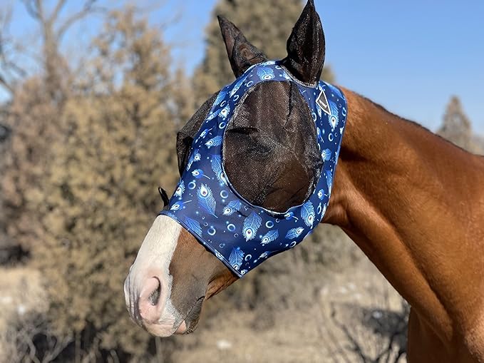 TGW RIDING Horse Fly Mask Super Comfort Horse Fly Mask Elasticity Fly Mask with Ears We Only Make Products That Horses Like (Spring Green, L)