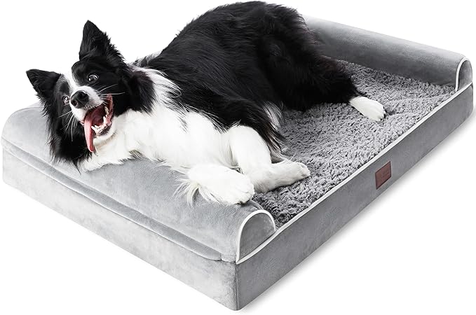 28" Dog Beds for Medium Sized Dog, Waterproof Medium Dog Beds with Memory Foam Bolster, Washable Medium Dog Couch Bed with Removable Cover Up to 35 LBS