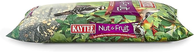 Kaytee Wild Bird Food Nut & Fruit Seed Blend For Cardinals, Chickadees, Nuthatches, Woodpeckers and Other Colorful Songbirds, 10 Pound