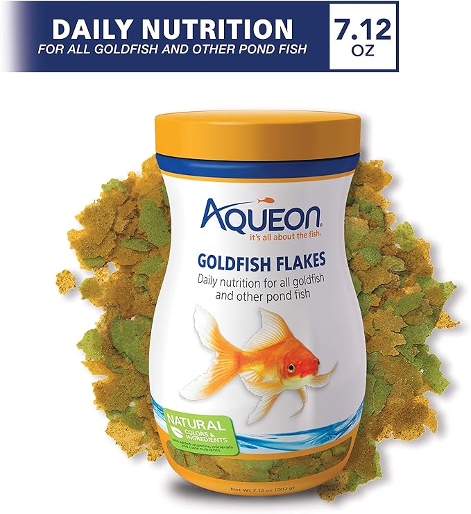 Aqueon Goldfish Fish Food Flakes, 7.12 Ounces (Pack of 2)