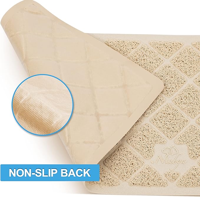 Niubya Premium Cat Litter Mat, Litter Box Mat with Non-slip and Waterproof Backing, Litter Trapping Mat Soft on Kitty Paws and Easy to Clean, Cat Mat Traps Litter from Box