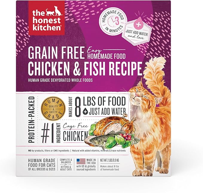 The Honest Kitchen Dehydrated Grain Free Chicken & Fish Cat Food, 2 lb Box