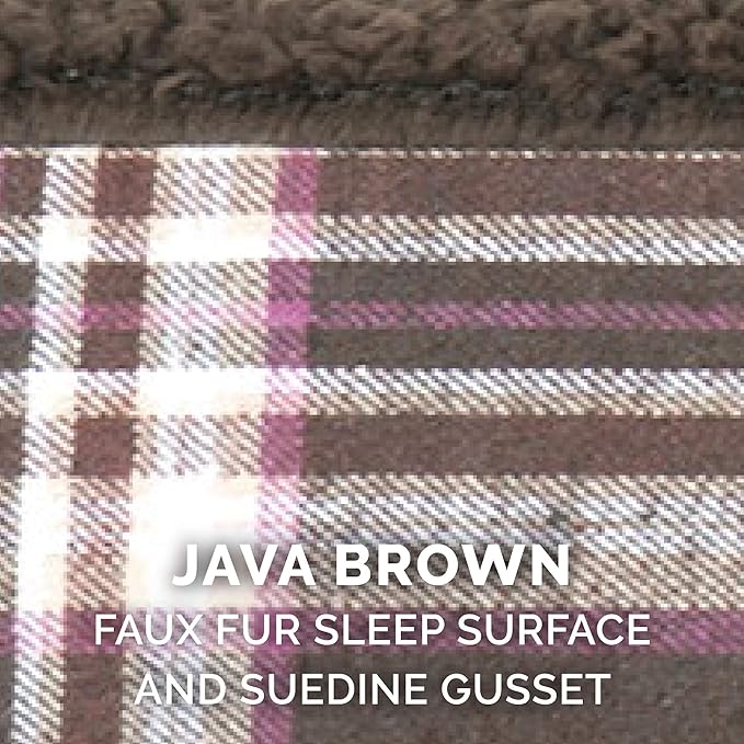 Furhaven Replacement Dog Bed Cover Sherpa & Plaid Flannel Mattress, Machine Washable - Java Brown, Small