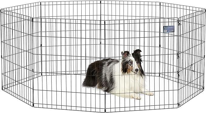 MidWest Homes For Pets Foldable Metal Dog Exercise Pen / Pet Playpen, 24'W x 30'H