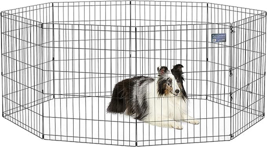 MidWest Homes For Pets Foldable Metal Dog Exercise Pen / Pet Playpen, 24'W x 30'H