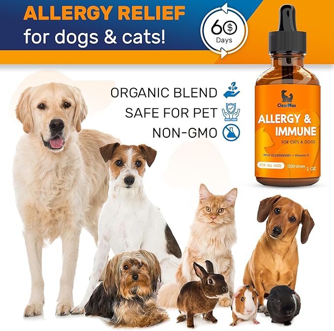 Dog Allergy Relief ◆ Cat Allergy Relief for Cats ◆ Dog Itching Skin Relief ◆ Cat Itching Relief ◆ Allergy Relief in Dogs ◆ Cat Allergies ◆ Dog Allergy ◆ 2 Oz