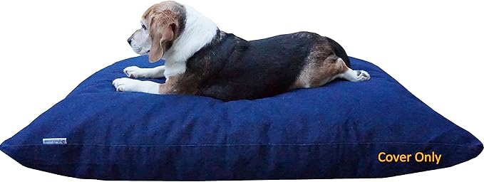 Dogbed4less Do It Yourself DIY Pet Bed Pillow Duvet Denim Cover with Waterproof Internal case for Dog or Cat, Medium 36"X29" blue color - Covers only