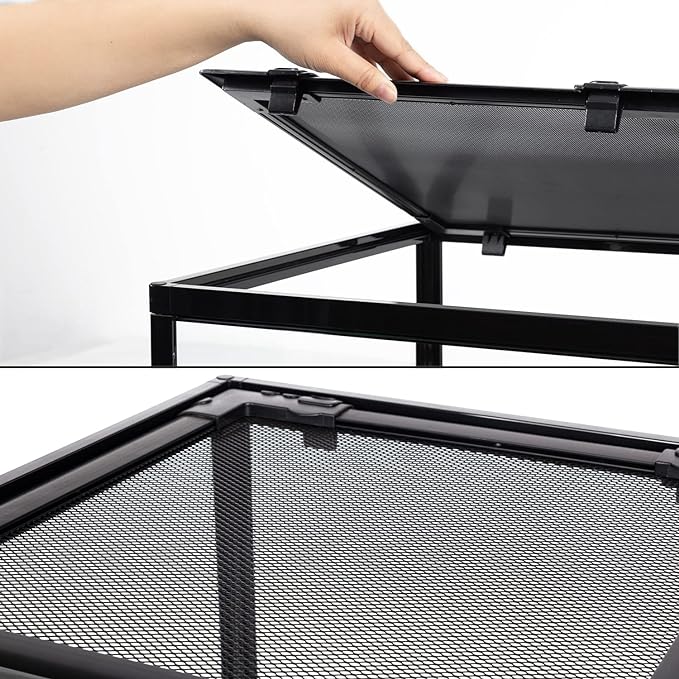 REPTIZOO 67 Gallon Large Reptile Terrarium 24"x18"x 36" Glass Paludarium Tank, Tall Reptile Enclosure Habitat with 10” Deep Base, Siphon Gravel Cleaner Set and Plants Growing Cotton Mat Included