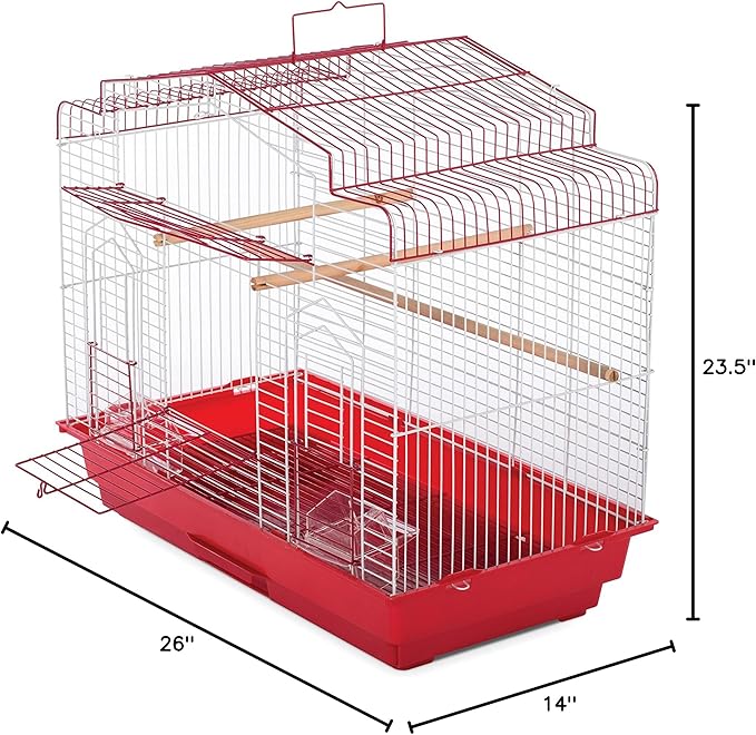 Prevue Pet Products SP50041 Barn Style Bird Cage, Red/White