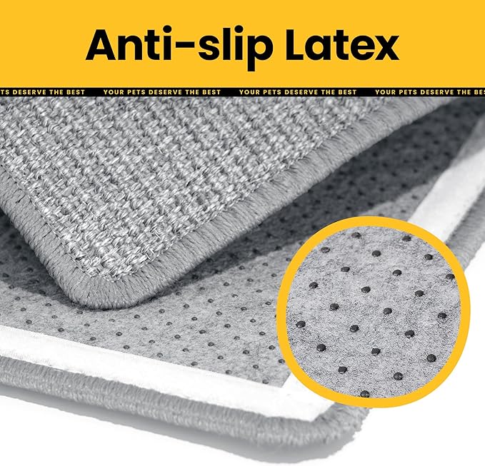 Cat Scratcher Mat,Natural Sisal Cat Scratch Pad with Sticky Velcro Tapes,Horizontal Floor Cat Scratching Pads Rug for Indoor Cats,Cat Furniture Protector for Couch&Carpets&Sofas(M,23.6"X15.7")