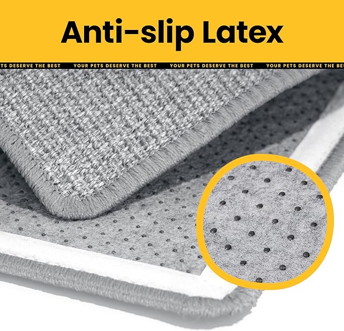 Cat Scratcher Mat,Natural Sisal Cat Scratch Pad with Sticky Velcro Tapes,Horizontal Floor Cat Scratching Pads Rug for Indoor Cats,Cat Furniture Protector for Couch&Carpets&Sofas(L,31.5"X23.6")