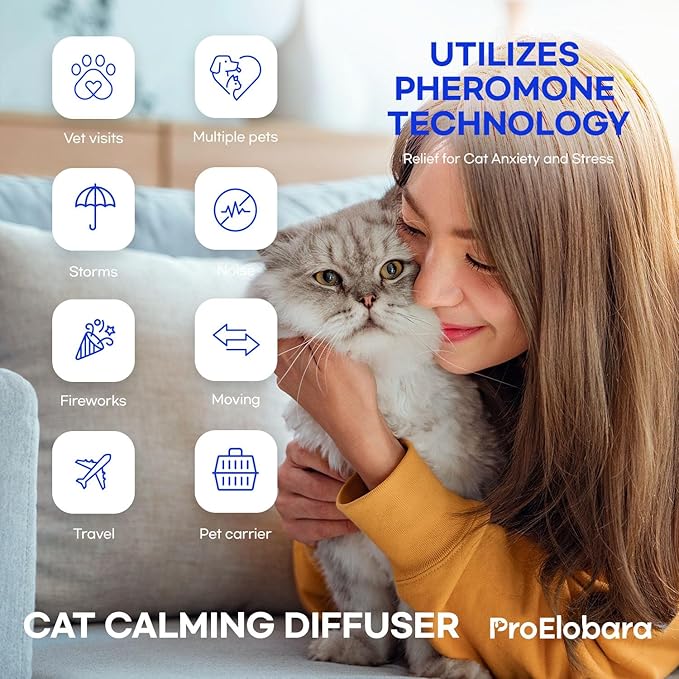 Cat Calming Pheromone Diffuser: Cat Calming Pheromones Diffusers for Multicat - Reduces Stress and Anxiety with Calming Pheromones - Helps Control Bad Behavior with Calm Pheromone 1 Pack/60 Day Supply