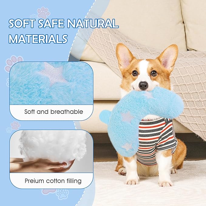 Pet Pillow for Dogs & Cats, Dog Calming Pillow, Dog Neck Pillow U-Shaped Pillow for Dogs & Cat, Soft Fluffy Cat Bed Pillow Pet Calming Toy, Joint Relief Sleeping Improve for Pets(Blue)