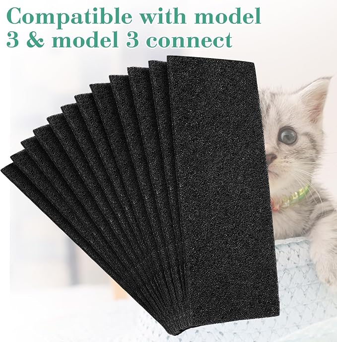 12 Pack Carbon Filters Compatible with Model 3 - Replacement Filters for All Litter Box to Absorb Odors Control Damp from Pets and Keep Home Fresh