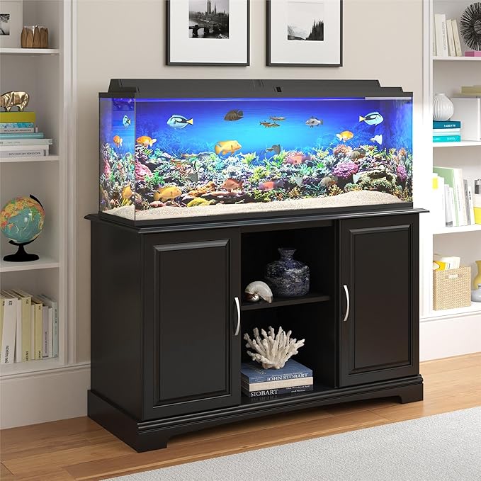 Flipper Harbor 50 - 75 Gallon Aquarium Stand, Black