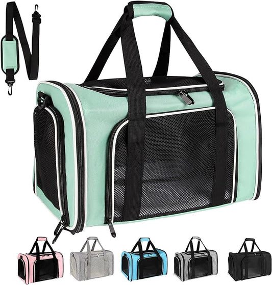 Dog Cat Carrier Pet Carriers for Small Medium Large Cats Dogs Carrier Soft Sided Small Puppy Dog Carrier Portable Foldable Airline Approved Dog Cat Travel Carrier Green Large