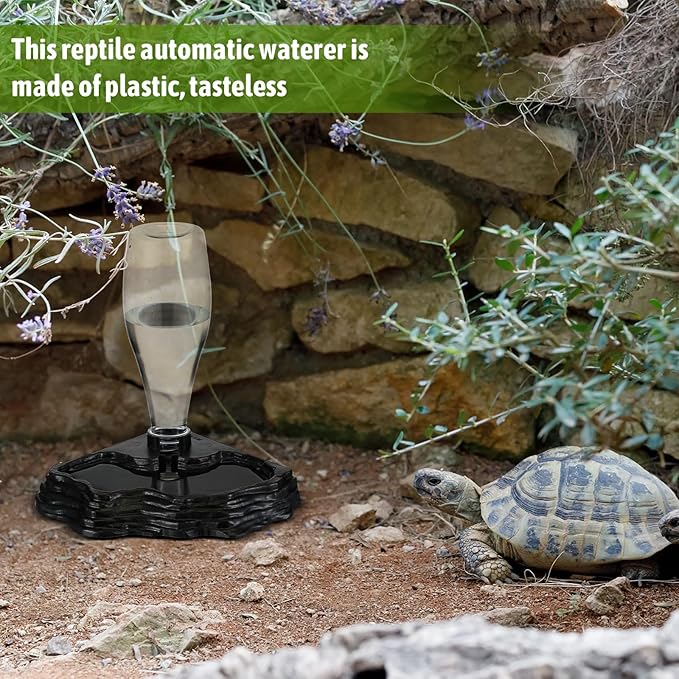 Reptile Water Feeder, 2 Pack, Automatic Water Dispenser, 13.5Oz, for Bearded Dragon, Terrarium, Turtle, Geckos, Frog