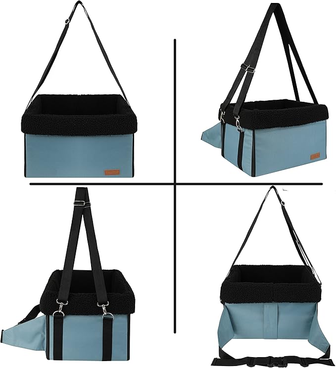 Apollo Walker Dog Car Seats Dog Booster Seat with Removable Fleece Liner Foldable Design for Small Pets(Blue)