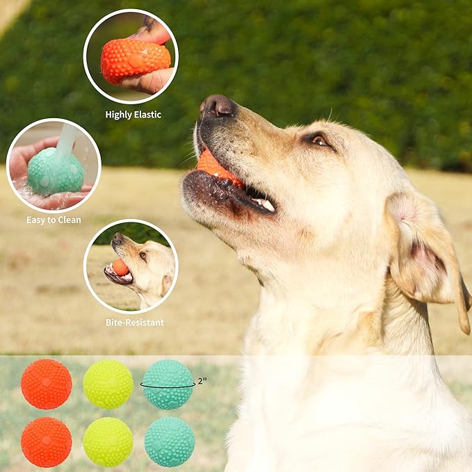 Automatic Ball Launcher for Dogs, 4 Launch Distance Modes, 2-inch Small Balls Included, Suitable for Small to Medium Sized Dogs (White with Latex Ball)