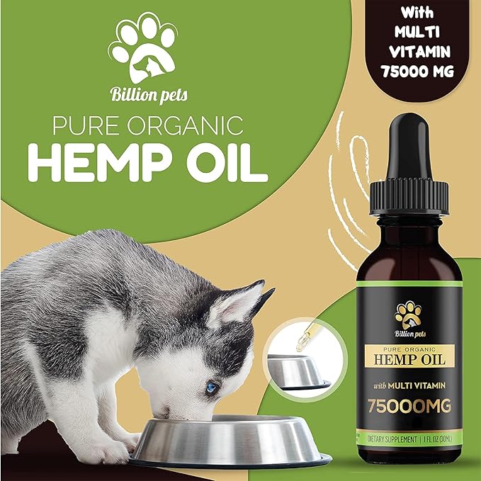 Hemp Oil for Dogs and Cats - Hemp Oil Drops with Omega Fatty Acids - Hip and Joint Support