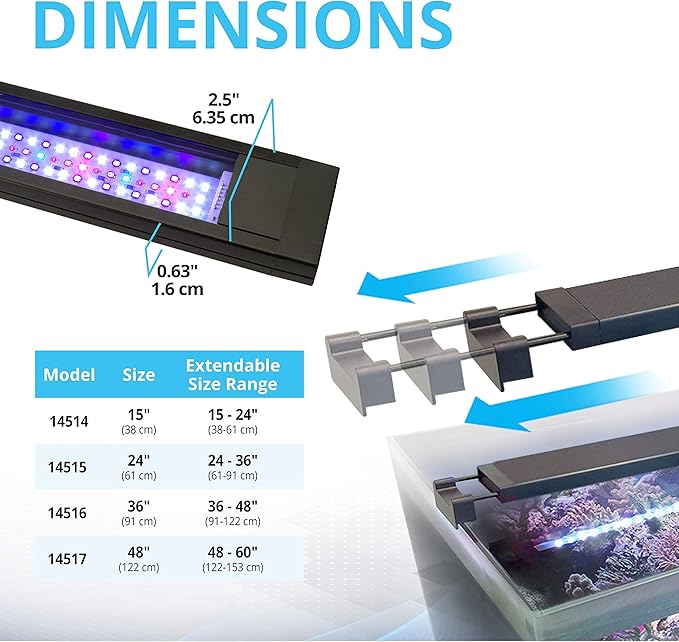 Fluval Sea Marine 3.0 LED Aquarium Lighting for Coral Growth, 32 Watts, 24-34 Inches