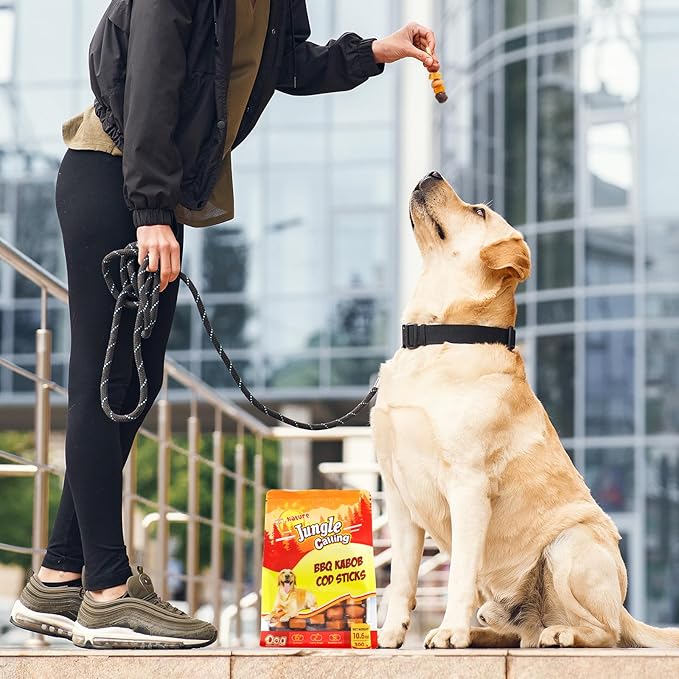Jungle Calling Dog Treats, Six Flavor Dog Kabob with Cod, Rawhide Free Dog Chews, Made with Chicken, Duck, Beef, Sweet Potato and Pumpkin, Cod Sticks for Dogs