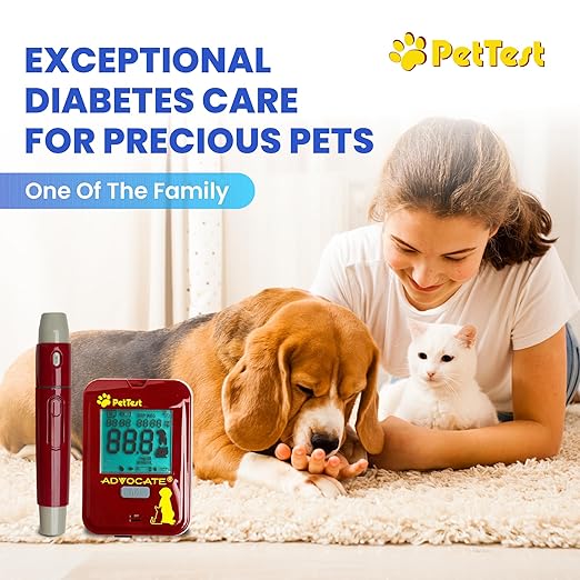 PetTest Glucose Monitoring System for Dogs & Cats - Classic Expert Diabetic Pet Blood Sugar Check Kit - Includes Classic Glucose Meter, 25 Test Strips, Lancing Device, 25 Lancets, Carrying Pouch