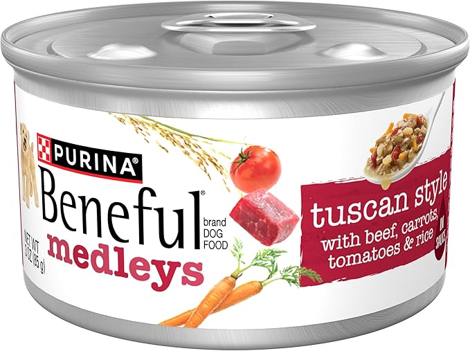 Purina Beneful Wet Dog Food, Medleys Tuscan Style with Beef in Sauce - (Pack of 12) 3 oz. Cans