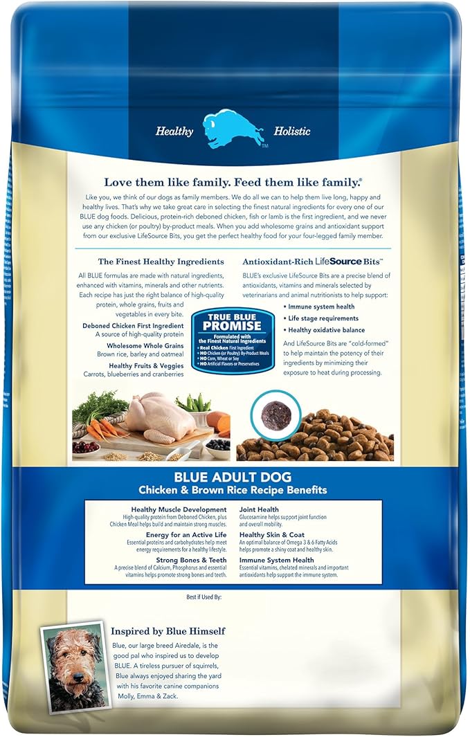 Blue Buffalo Life Protection Formula Adult Dry Dog Food, Helps Build and Maintain Strong Muscles, Made with Natural Ingredients, Chicken & Brown Rice Recipe, 34-lb. Bag