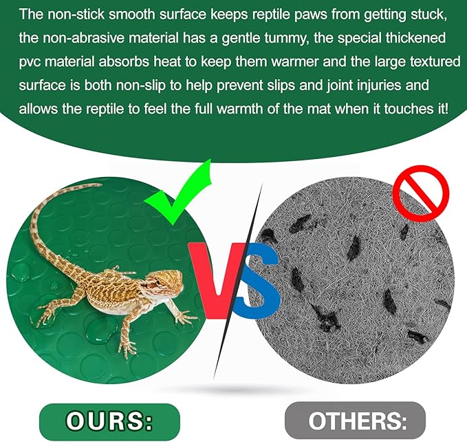 Bearded Dragon Tank Accessories, Reptile Terrarium Carpet Soft Thickening Substrate for Snake, Tortoise, Leopard Gecko, Lizard, Iguana, Non-Adhesive Reptile Habitat Bedding