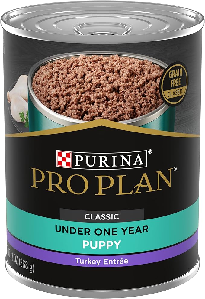 Purina Pro Plan High Protein Puppy Food Wet, Classic Turkey Entree - (Pack of 12) 13 oz. Cans