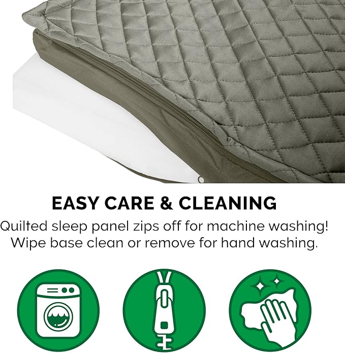 Furhaven Water-Resistant Orthopedic Dog Bed for Large Dogs w/ Removable Quilt Top & Washable Cover, For Dogs Up to 125 lbs - Indoor/Outdoor Quilt Top Convertible Mattress - Dark Sage, Jumbo Plus/XXL