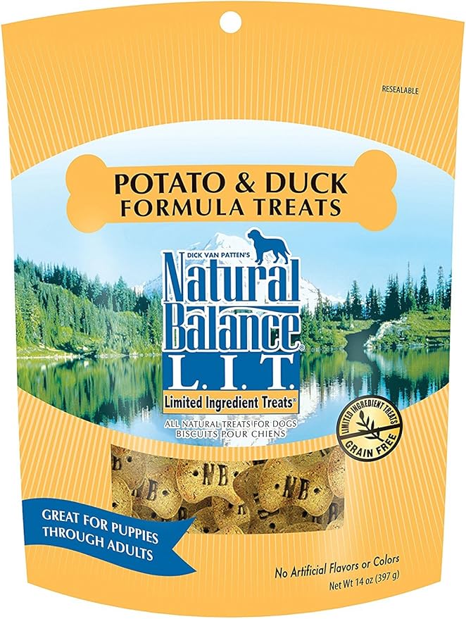 Natural Balance Limited Ingredient Dog Treats Potato & Duck Formula, 14 oz, 3 Pack