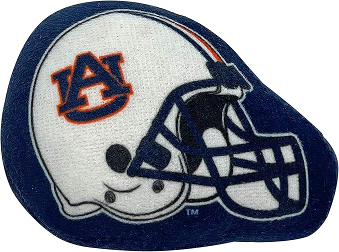 BEST PLUSH CAT TOY - NCAA AUBURN TIGERS Complete Set of 3 piece Cat Toys filled with Fresh Catnip. Includes: 1 Helmet Cat Toy, 1 Football Cat Toy with Feathers & 1 Beer Bottle. Beautiful Team LOGOS