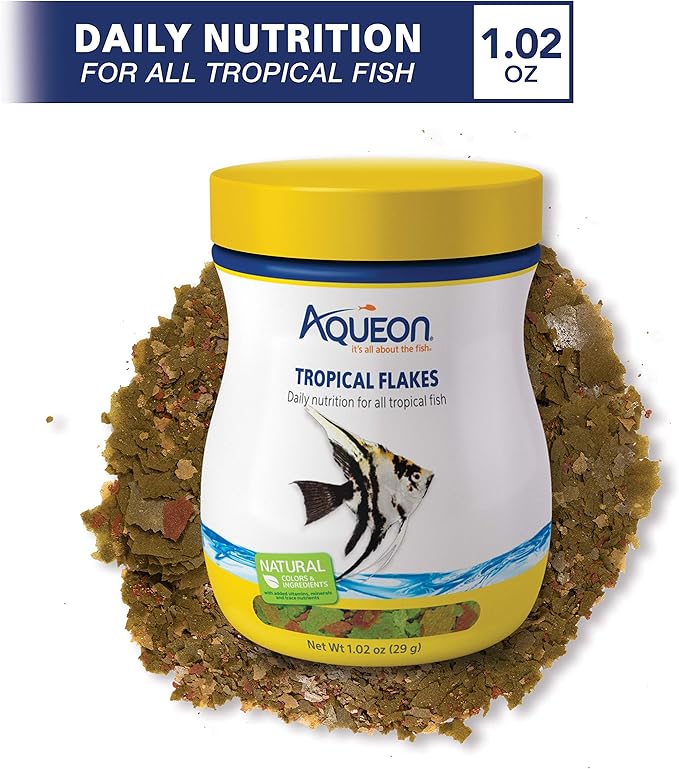 Aqueon Natural Tropical Fish Food Flakes, 1.02 oz