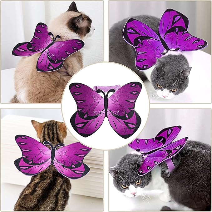 Pet Cat Bat Wings for Halloween Party Decoration, Puppy Collar Leads Cosplay Bat Costume,Cute Puppy Cat Dress Up Accessories