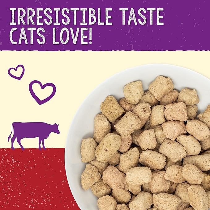 Stella & Chewy's Freeze-Dried Raw Cat Dinner Morsels – Grain Free, Protein Rich Cat & Kitten Food – Bountiful Beef Recipe – 3.5 oz Bag