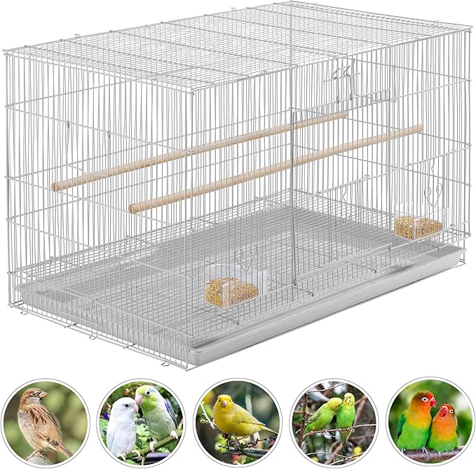 Yaheetech 30inch Length Iron Flight Bird Cage, Prakeet Cage Cockatiels Cage Flight Bird Cage for Conures Lovebirds