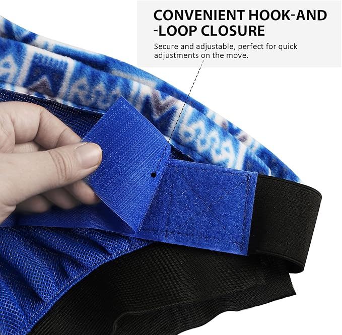 Harrison Howard Cattle Livestock Fly Mask Breathable Mesh Padded Edging with Fun Patterns Large Spacing Forelock Opening Design Adjustable Fit for Cattle Blue