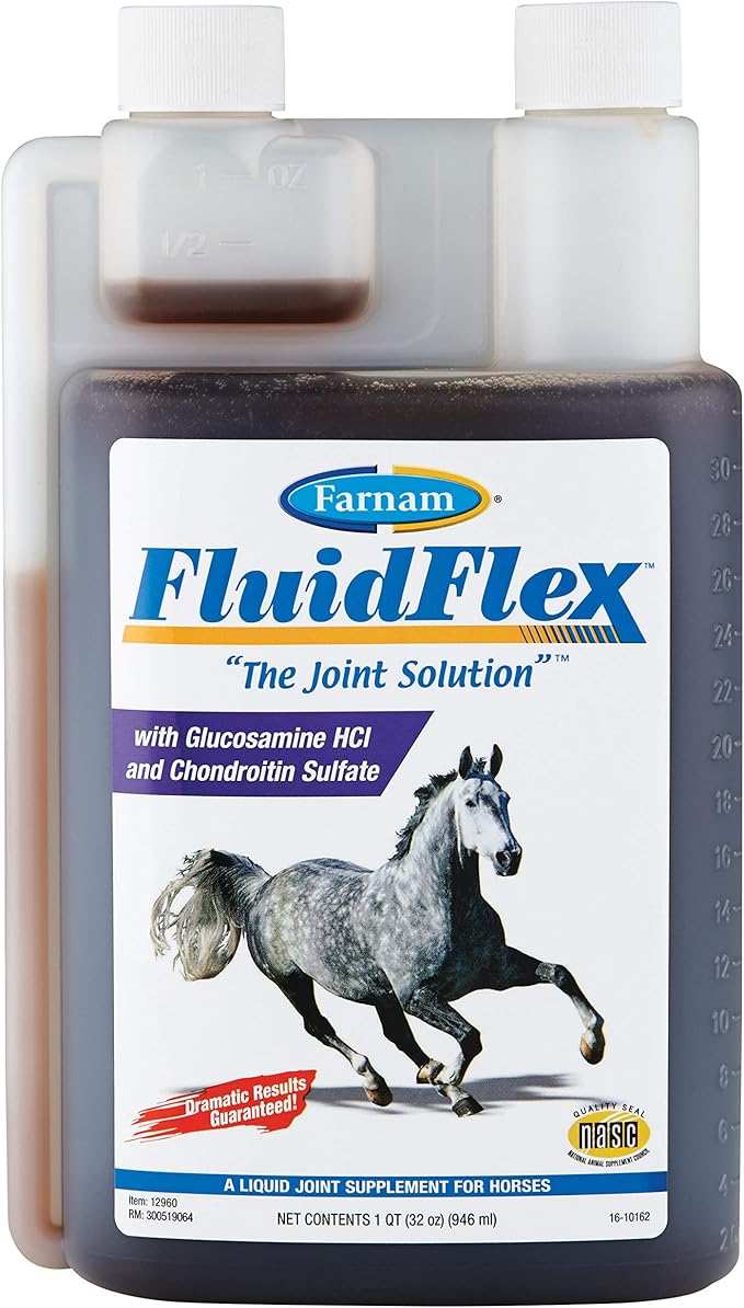 Farnam Fluidflex Liquid Joint Supplement for Horses, Helps Maintain Healthy Hip & Joint Function, 32 Ounces 32 Day Supply