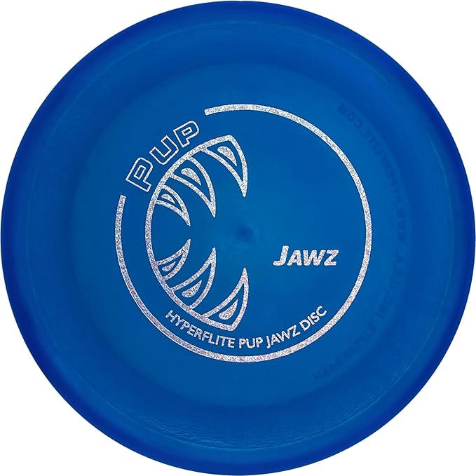 Hyperflite Pup Jawz dog flying disc • world's toughest canine competition-approved flying disc • best competition flying disc toy for pets • puncture resistant • 7 Inch • Blueberry