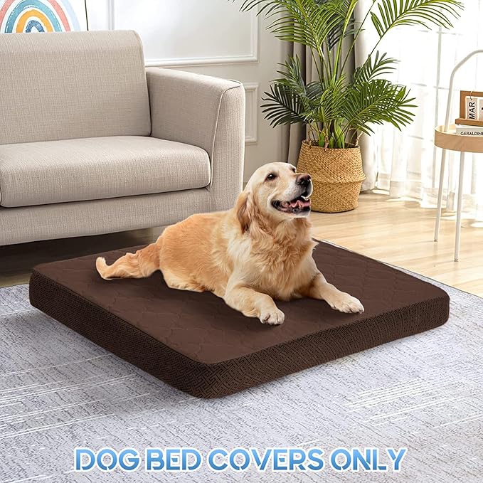 CHHKON Dog Bed Covers Replacement Washable Waterproof Pet Puppy Bed Cover for Dog, Cover Only(Brown,30x20x6 inch)