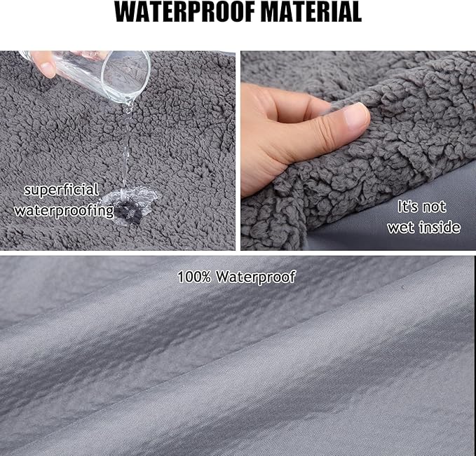 Waterproof Dog Bed Cover,Dog Crate Pad Cover with Zipper,Oxford Dog Bed Sheets,Pet Bed Cover Hair Easy to Remove,Dog Bed Covers Replacement Washable (Gray #2, 20 * 30 * 6 inch)