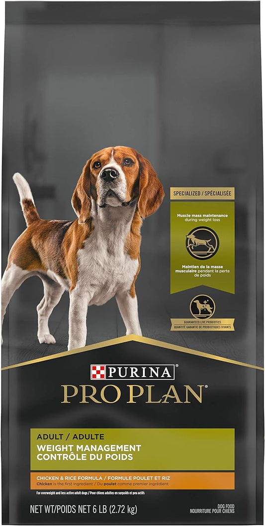 Purina Pro Plan Weight Management Dog Food With Probiotics for Dogs, Chicken & Rice Formula - 6 lb. Bag